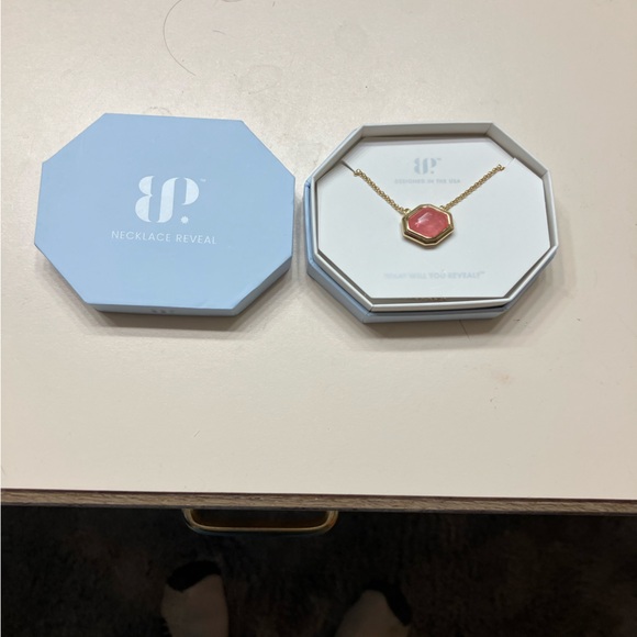 Bomb Party Jewelry - NIB Bomb Party Lab created Rose Quartz Fused with Genuine Quartz Necklace